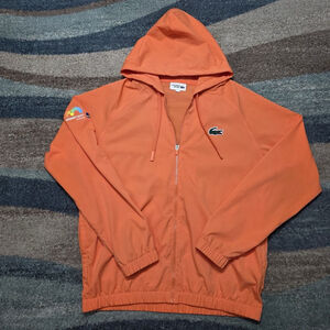 Lacoste Sport Miami Open Orange Zip Hoodie Jacket Roland Garros Men’s L